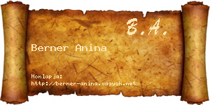 Berner Anina névjegykártya